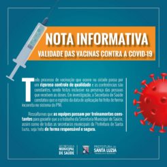 Nota informativa sobre a validade das vacinas contra a covid-19