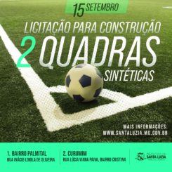 Prefeitura abre licitação para construção de duas quadras sintéticas no município