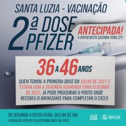 Prefeitura antecipa segunda dose da vacina Pfizer