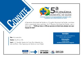 Prefeitura realizará segunda etapa da 5ª Plenária Municipal de Saúde no próximo sábado