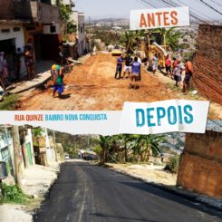 Rua 15, no bairro Nova Conquista recebe pavimentação asfáltica