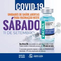 Unidades de saúde abertas neste sábado (11) para vacinação contra covid-19