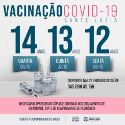 Santa Luzia amplia vacinação contra a covid-19 para adolescentes de até 12 anos de idade