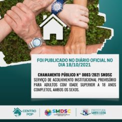 Prefeitura publica edital de chamamento público para acolhimento temporário de adultos