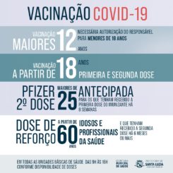 Santa Luzia segue campanha de imunização contra a Covid-19