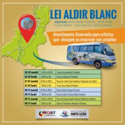 Secult Itinerante percorrerá bairros da cidade, a partir desta terça-feira, para divulgação e auxílio nas inscrições dos Editais da Lei Aldir Blanc