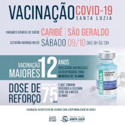 Unidades de saúde abertas neste sábado (9) para vacinação contra a covid-19