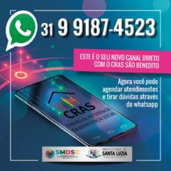 O Centro de Referência da Assistência Social (CRAS) São Benedito agora tem Whatsapp