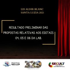 Prefeitura divulga resultado preliminar dos Editais da Lei Aldir Blanc