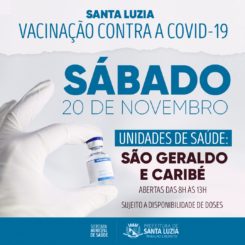 Vacinação contra a covid-19 neste sábado (20)