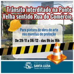 Ponte Velha terá trânsito no sentido rua do Comércio impedido a partir de segunda-feira (29)