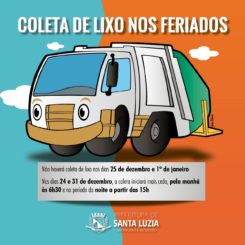 Alterações na coleta de lixo nos períodos de Natal e Ano Novo