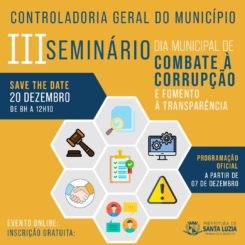 Vem aí o III Seminário sobre o Dia Municipal de Combate à Corrupção e Fomento à Transparência