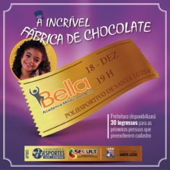 Ginásio Poliesportivo recebe espetáculo “A incrível fábrica de chocolate”