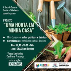Projeto “Uma Horta em Minha Casa” promove municurso com aulas práticas e teóricas