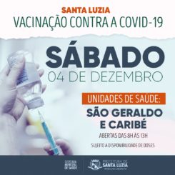 Vacinação contra a covid-19 neste sábado (4)