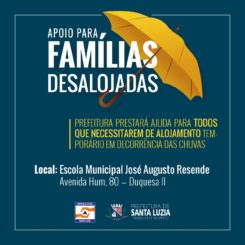 Prefeitura monta força-tarefa para prestar ajuda aos afetados pela chuva em Santa Luzia e cria ponto de apoio para acolhimento de famílias desalojadas