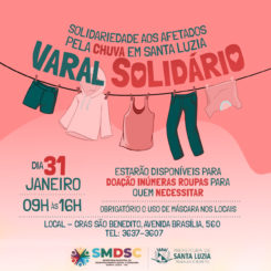 Varal Solidário promove solidariedade aos afetados pela chuva em Santa Luzia