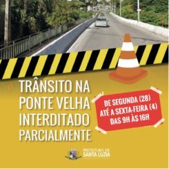 Trânsito na Ponte Velha permanece interditado parcialmente de segunda a sexta-feira