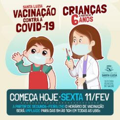 Começa hoje a vacinação contra covid-19 para crianças a partir de 6 anos
