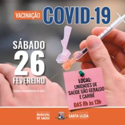 Prefeitura promoverá vacinação contra covid- 19 neste sábado (26) para crianças e adultos