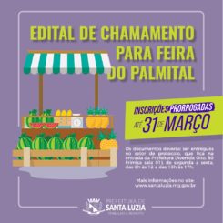 Chamamento público para Feira do Palmital é prorrogado para até 31 de março