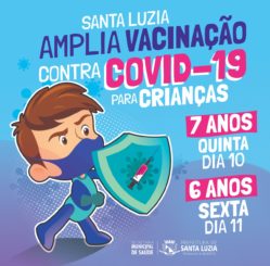 Prefeitura amplia vacinação contra a covid-19 para crianças de 6 e 7 anos