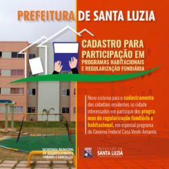 Prefeitura disponibiliza cadastro para participação em programas habitacionais e de regularização fundiária