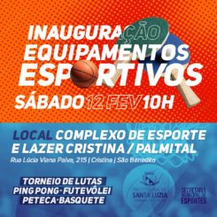 Prefeitura inaugura no sábado (12), equipamentos esportivos no Complexo de Esporte e Lazer Cristina/Palmital para a prática de atividades físicas e lutas