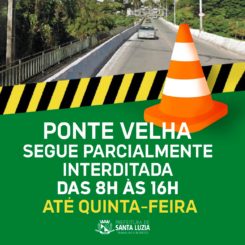 Ponte Velha segue parcialmente interditada até quinta-feira