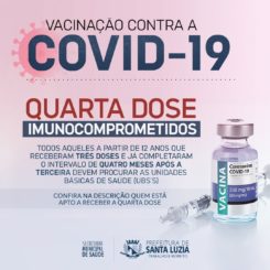Prefeitura anuncia aplicação de 4ª dose da vacina contra covid-19 para imunocomprometidos