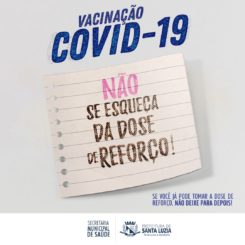 COVID-19: Prefeitura alerta população sobre importância da dose de reforço