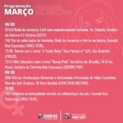 Prefeitura realizará diversas atividades pelo Mês da Mulher