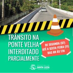 Trânsito na Ponte Velha permanece interditado parcialmente até a sexta-feira (11)