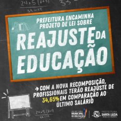 Prefeitura encaminha projeto de lei sobre reajuste da Educação para Câmara Municipal