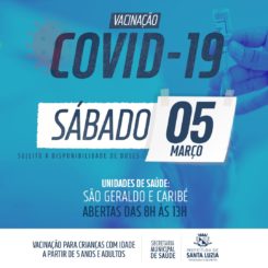 Vacinação contra a covid-19 neste sábado (5)