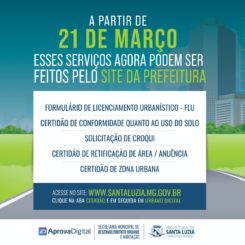 Prefeitura disponibiliza mais serviços on-line por meio do sistema Aprova Digital Santa Luzia