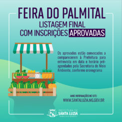 Divulgada listagem final com inscrições aprovadas para a Feira do Palmital