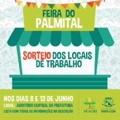 Prefeitura convoca para sorteio dos locais de trabalho da Feira do Palmital