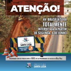 Avenida Brasília será interditada a partir de segunda (6)