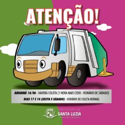 Coleta de lixo será normal no feriado de Corpus Christi, 16 de junho