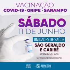Unidades de saúde abertas para vacinação neste sábado (11)