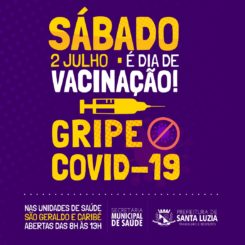 Vacinas contra covid-19 e gripe estarão disponíveis neste sábado
