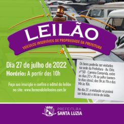 Prefeitura realiza leilão de veículos
