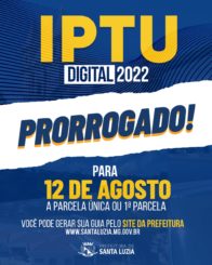 Santa Luzia prorroga prazos de vencimento do IPTU 2022
