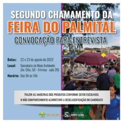 Inscritos no segundo chamamento da Feira do Palmital são convocados para entrevista