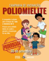 Vacinação contra a Poliomielite é prorrogada