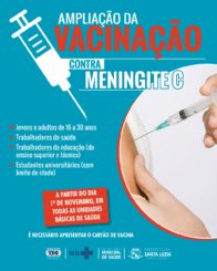 Prefeitura amplia público para vacinação contra Meningite