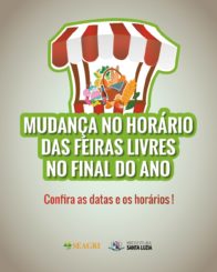 Atenção à mudança no horário das feiras livres no final do ano