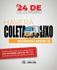 Coleta de lixo será normal no sábado véspera de natal
